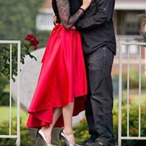 STUNNING Red High Low Maxi Skirt - She + Sky - Holiday - Photography - Party